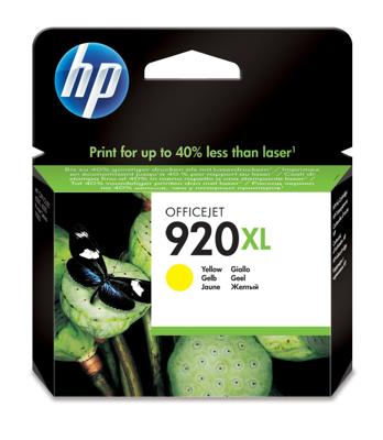 HP inktcartridge 920XL, 700 pagina's, OEM CD974AE, geel HP inktcartridge 920XL, 700 pagina's, OEM CD974AE, geel