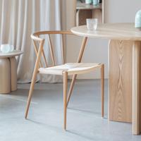 ZILT Eetkamerstoel 'Fraidy' Houtlook en rotan - thumbnail