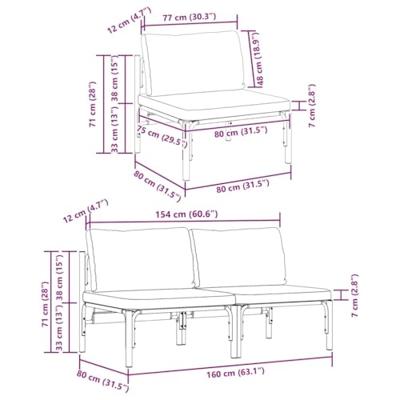 Buitenmeubelsets met kussen met kussen 2 pcs Antraciet Buitenmeubelsets met kussen met kussen 2 pcs Antraciet