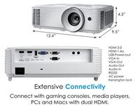 Optoma HD39HDR HDR Home Theater Projector met hoge helderheid, 120 Hz herhalingssnelheid, 4000 lumen, snelle 8,4 ms responstijd met 120 Hz, eenvoudige installatie met 1,3 x zoom, 4K-ingang, stille - thumbnail