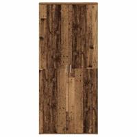 Schoenkast Oude Hout 80x39x180 cm GEFREESD HOUT - thumbnail