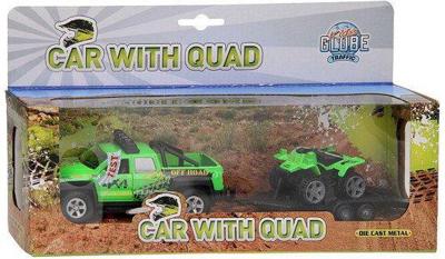 Kids Globe terreinwagen met trailer+quad