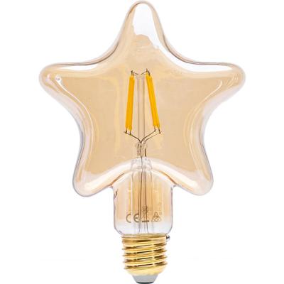 LED Lamp E27 Fitting 4W - Warm Wit 1800K Amberkleurig - Aigi Glow Star