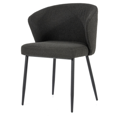 Eleonora Eetkamerstoel 'Santos' Bouclé, kleur Zwart Copenhagen