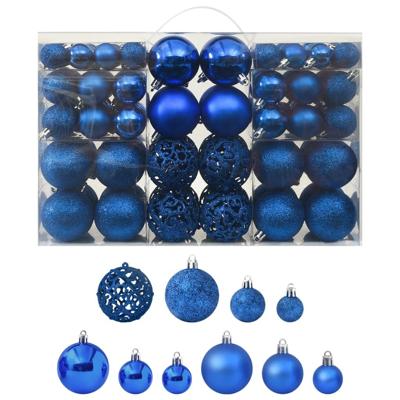VidaXL 100-delige kerstballenset blauw