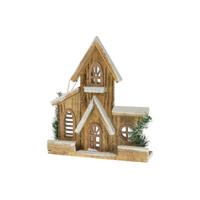 *Huis met verlichting hout 21x5x24cm - thumbnail