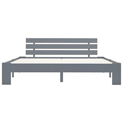Bedframe massief grenenhout grijs 160x200 cm