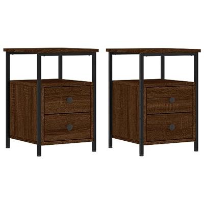 Nachtkastjes 2 st 34x35,5x50 cm bewerkt hout bruin eikenkleur