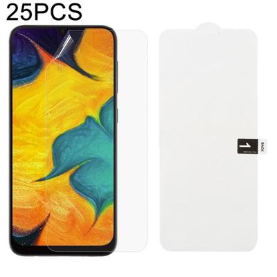 25 stuks zachte hydrogel film volledige dekking front beschermer met alcohol katoen + kraskaart voor Galaxy A30