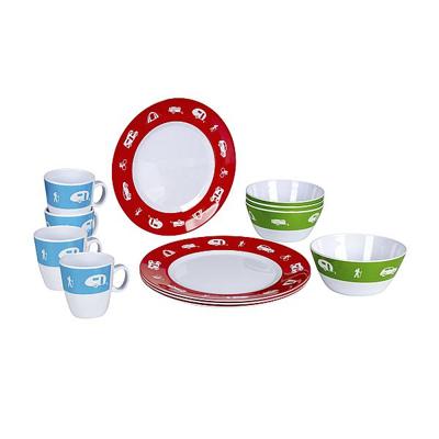 Bo-Camp Happy Camp melamine serviesset - 12-delig Bo-Camp Happy Camp melamine serviesset - 12-delig