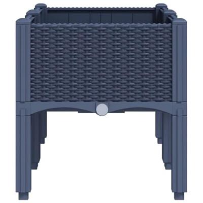 VidaXL Plantenbak met poten 80x40x42 cm polypropeen blauwgrijs