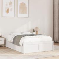 Bedframe zonder matras massief grenenhout wit 120x190 cm - thumbnail