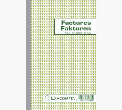 Exacompta factuurboek, ft 21 x 13,5 cm, tweetalig, dupli (50 x 2 vel)