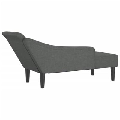 Chaise longue met kussens stof donkergrijs Chaise longue met kussens stof donkergrijs