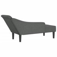 Chaise longue met kussens stof donkergrijs - thumbnail