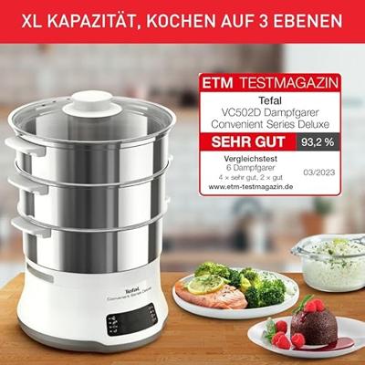 Tefal VC502D Convenient Series DeLuxe XL Stoomkoker Grijs - thumbnail
