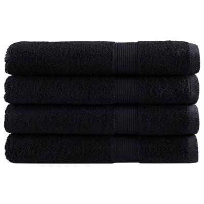 VidaXL Handdoeken solund 4 st 600 g/m² 100x200 cm zwart