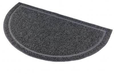 TRIXIE SCHOONLOOPMAT VOOR KATTENBAKKEN HALFROND PVC ANTRACIET 59X35 CM 2 ST