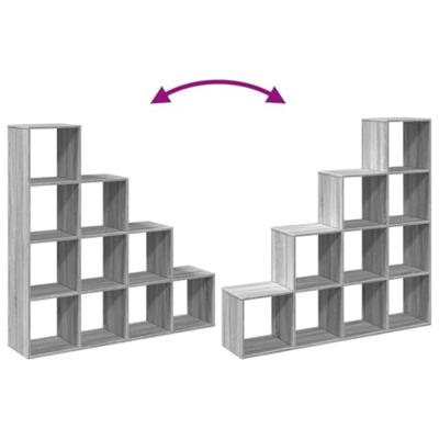 Kamerscherm / boekenkast 131,5x29x131,5 cm hout grijs sonoma