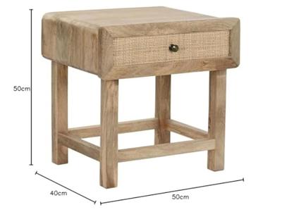 Nachtkastje DKD Home Decor Bruin Natuurlijk Mangohout 50 x 40 x 50 cm