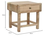 Nachtkastje DKD Home Decor Bruin Natuurlijk Mangohout 50 x 40 x 50 cm - thumbnail