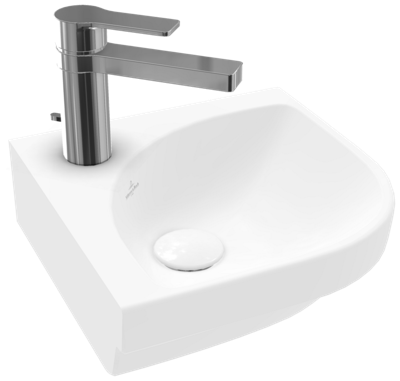 Hoekfontein Villeroy & Boch Subway 3.0 CeramicPlus Zonder Overloop 39.5x14.5 cm Stone White