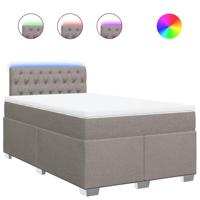 vidaXL Boxspring met matras stof taupe 120x190 cm - thumbnail
