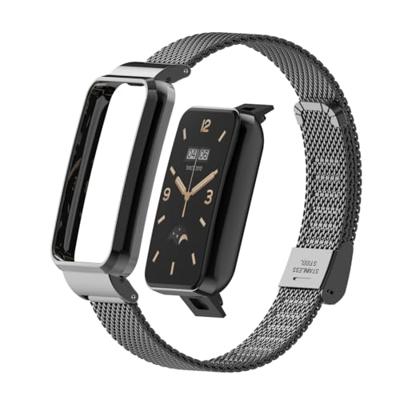Milanese bandje met case - Zwart - Xiaomi Smart band 7 Pro Milanese bandje met case - Zwart - Xiaomi Smart band 7 Pro