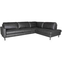 LABEL51 Hoekbank Genua - Antraciet - Microfiber - 2,5-Zits + Ottomane - thumbnail