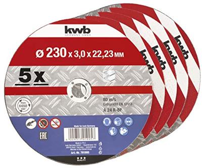 kwb 791995 Doorslijpschijf recht 230 mm 5 stuk(s) Metaal kwb 791995 Doorslijpschijf recht 230 mm 5 stuk(s) Metaal