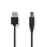 Nedis CCGL60101BK20 Usb-kabel Usb 2.0 Usb-a Male Usb-b Male 480 Mbps Vernikkeld 2.00 M Rond Pvc Zwart Label - thumbnail