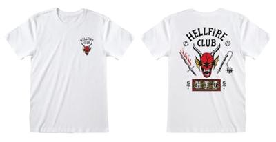 T-Shirt met Korte Mouwen Stranger Things Helfire Club Wit Unisex - Maat: M