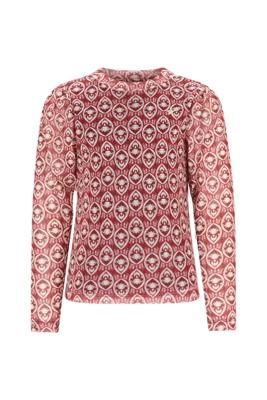 Like Flo winter mesh top meisjes - roze - Estee - AOP