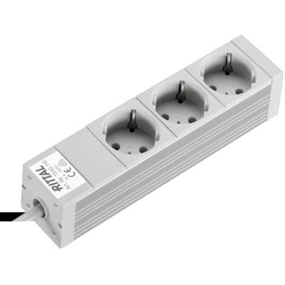 Rittal DK 7240.110 Stekkerdoos Drievoudig Aluminium Grijs 1 stuk(s)