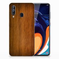 Samsung Galaxy A60 Bumper Hoesje Donker Hout - thumbnail