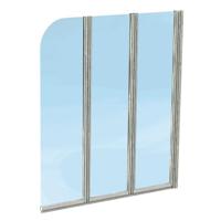 Nemo Start Star badwand 3delig 120x140cm helder veiligheidsglas 5 mm profielen wit omkeerbaar MW3DB CLEAR - thumbnail