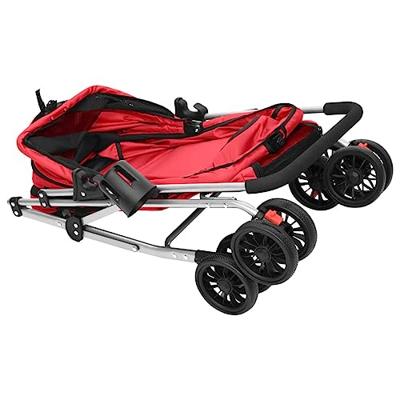 Hondenwagen inklapbaar 76x50x100 cm oxford stof rood - thumbnail