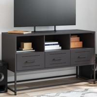 Tv-meubel 100,5x39x60,5 cm staal zwart - thumbnail