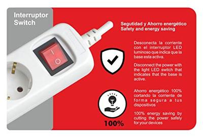 4-voudige Stekkerdoos met Schakelaar Silver Electronics Wit Afmeting 3 m 4-voudige Stekkerdoos met Schakelaar Silver Electronics Wit Afmeting 3 m