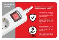 4-voudige Stekkerdoos met Schakelaar Silver Electronics Wit Afmeting 3 m - thumbnail
