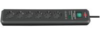 Brennenstuhl 1159540366 PDU Stekkerdoos | Secure-Tec | 6 Sockets | Overspanningsbeveiliging | Schakelaar | Zwart | 2 meter - thumbnail