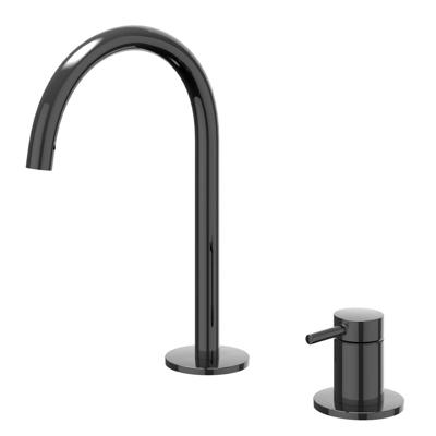 IVY Bond Wastafelkraan - 2-Gats Bladmontage - Zwart Chroom PVD