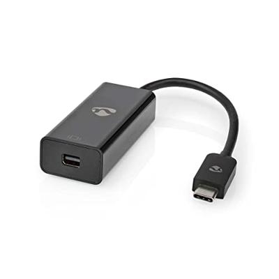 USB-Adapter | USB 3.2 Gen 1 | USB-C Male | Mini DisplayPort Female | 0.2 m | Rond | Vernikkeld | PVC | Zwart USB-Adapter | USB 3.2 Gen 1 | USB-C Male | Mini DisplayPort Female | 0.2 m | Rond | Vernikkeld | PVC | Zwart
