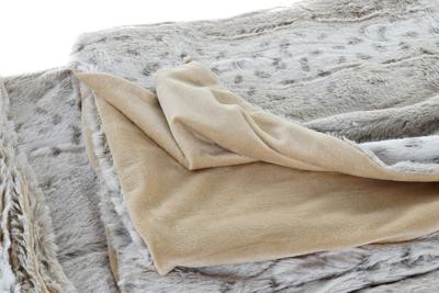 Deken DKD Home Decor Wit Beige Dier Berg Wild 150 x 200 x 2 cm 130 x 170 x 2 cm - thumbnail