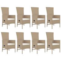 9-delige Tuinset met kussens poly rattan beige - thumbnail