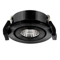 Klemko Venice LED-inbouwspot zwart 3,3W 30 lumen COB LED 2700K 863743 - thumbnail