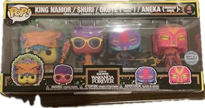 Black Panther: Wakanda Forever Funko Vinyl 4-Pack: King Namor / Shuri / Okoye (Midnight Angel) / Aneka (Midnight Angel) (Blackli