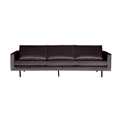 WOOOD Bank 3-zits 'Rodeo' Velvet, 277cm, kleur Antraciet WOOOD Bank 3-zits 'Rodeo' Velvet, 277cm, kleur Antraciet