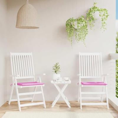 VidaXL Tuinstoelkussens 2 st 40x40x3 cm stof roze