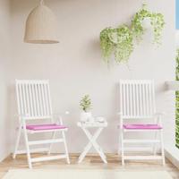 VidaXL Tuinstoelkussens 2 st 40x40x3 cm stof roze - thumbnail
